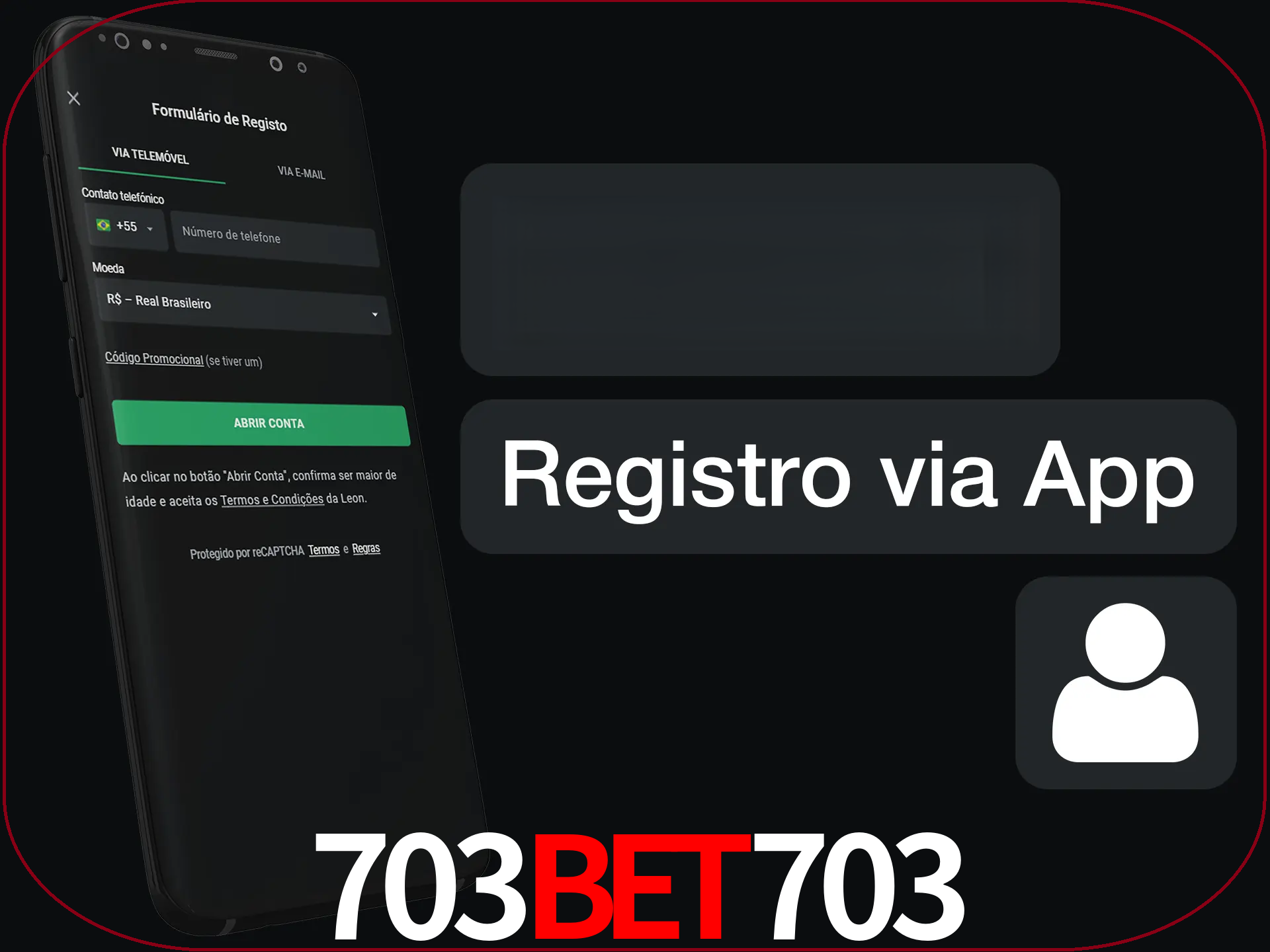 Registre-se com duas etapas usando o aplicativo.